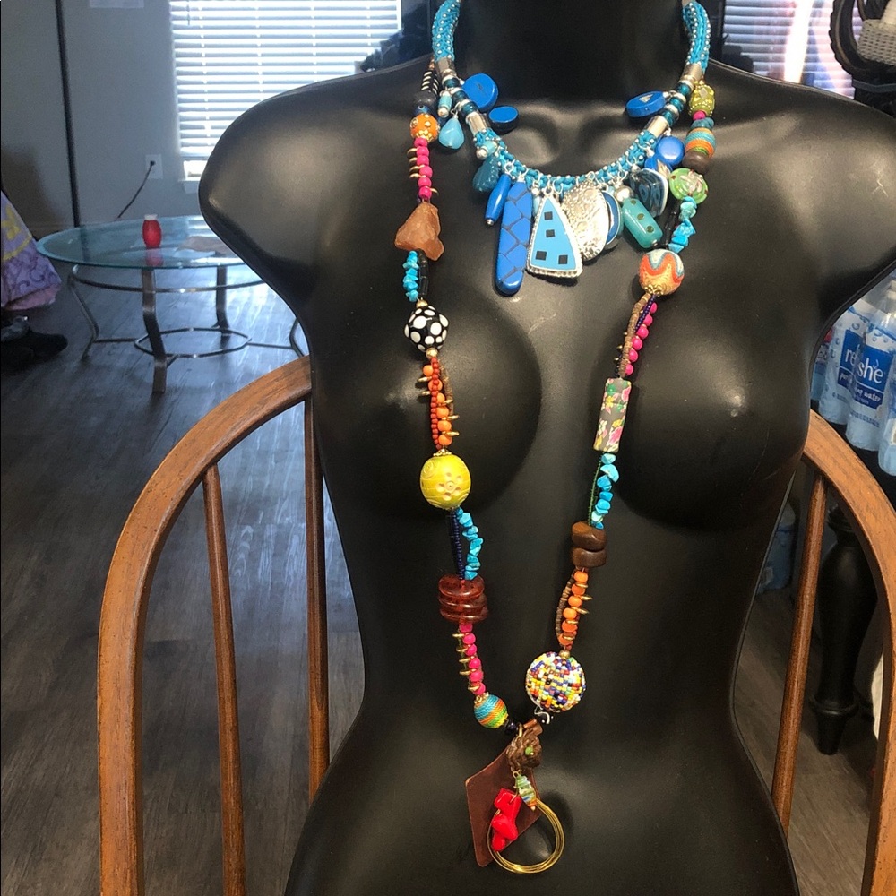 Bohemian Turquoise Multicolor Beaded Statement Necklace